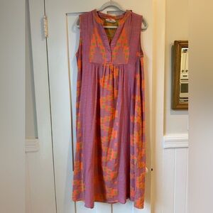 EUC Sleeveless Devotion Twins Pink and Orange Geometric Dress size Medium